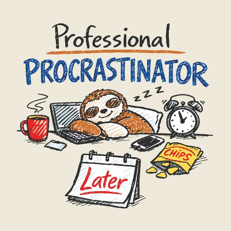 Professional Procrastinator – Faultier Büro Spruch