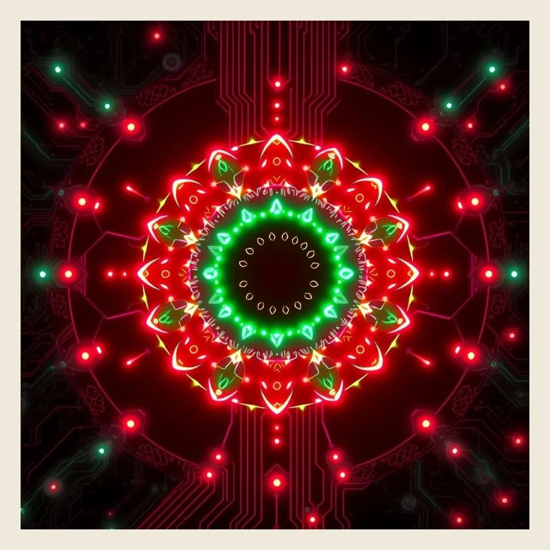 Neon Mandala Tech Zentrum