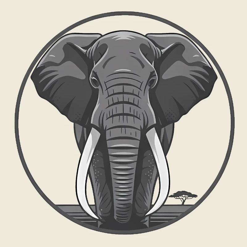 Graphique de cercle de tête d’éléphant