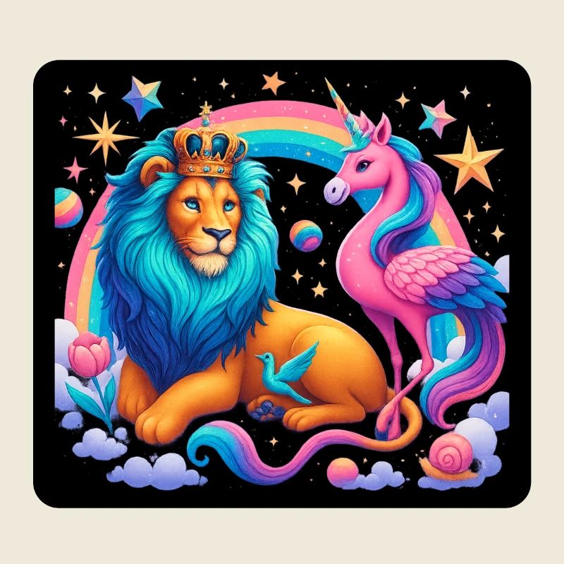 Lion magique et licorne