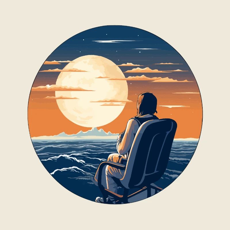 Nuit au clair de lune au bord de la mer