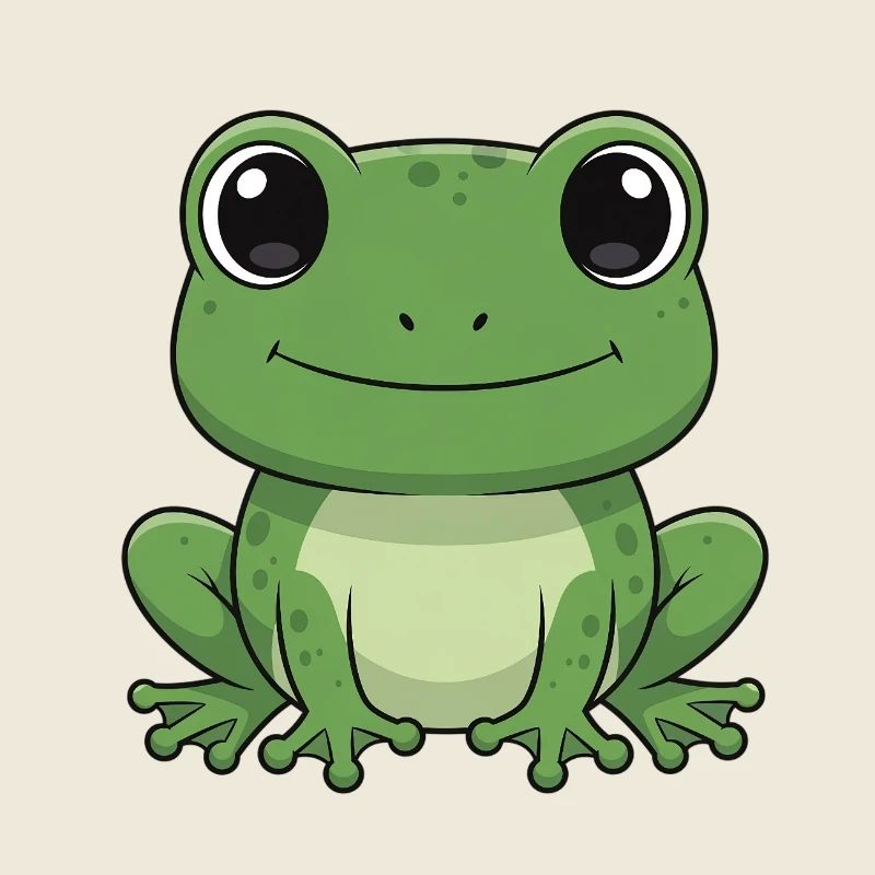 Happy Frog Cartoon Green