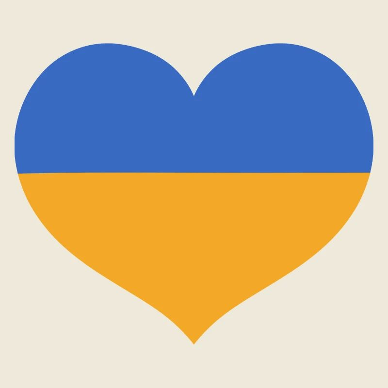 Cœur du drapeau aux couleurs ukrainiennes