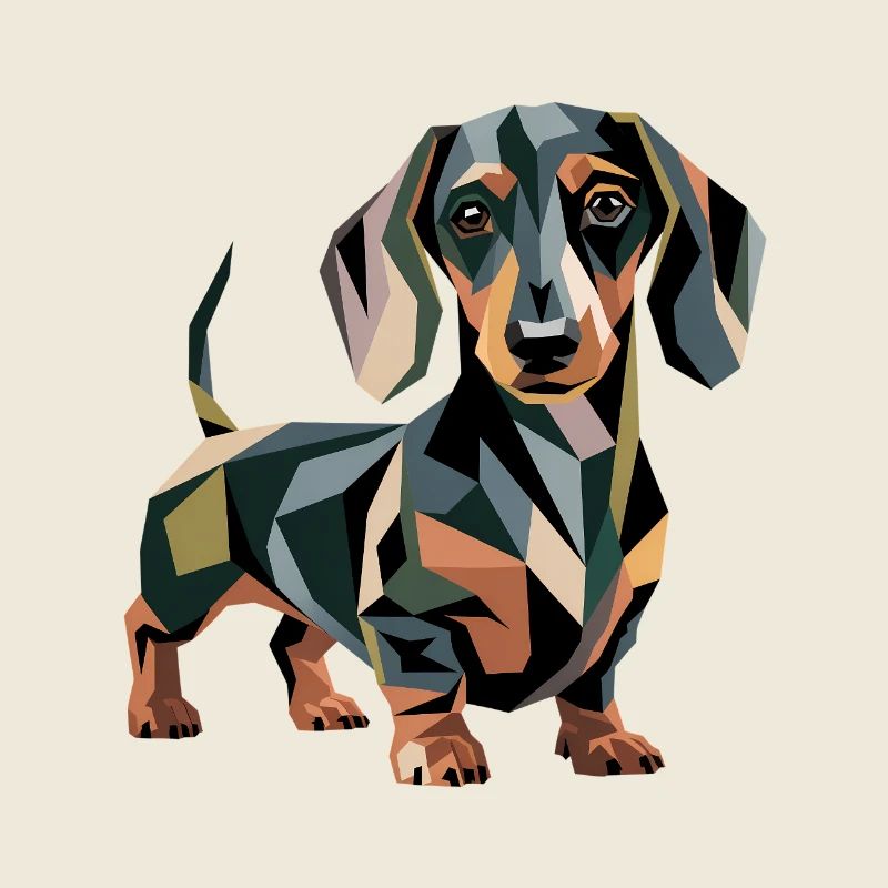 Geometric Dachshund Dog
