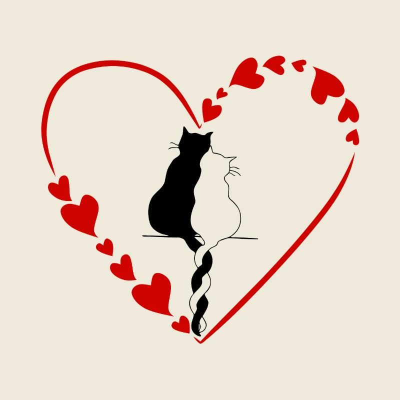 Katzenpaar-Liebe