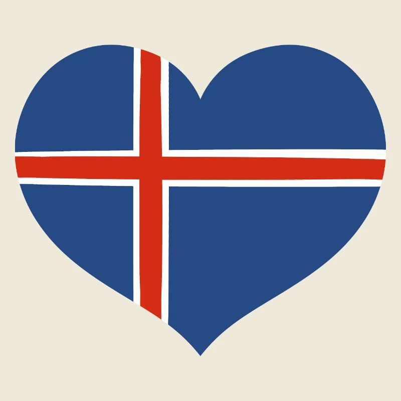 Design des Herzens der Island-Flagge