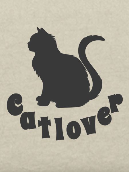 Cat Love Silhouette with Text