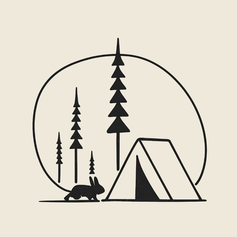 Waldcamping Silhouette Fans geschenkidee Natur 