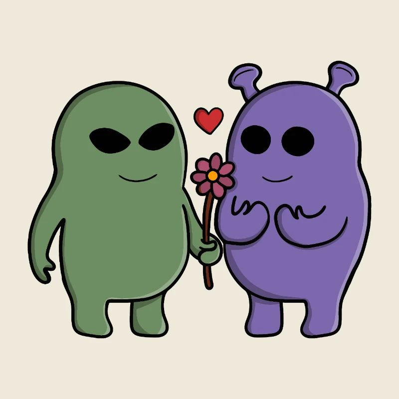 Cute Intergalactic Alien Couple
