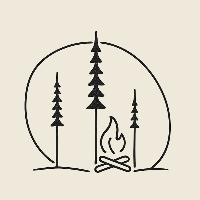 Waldlagerfeuer Silhouette Natur Geschenkidee