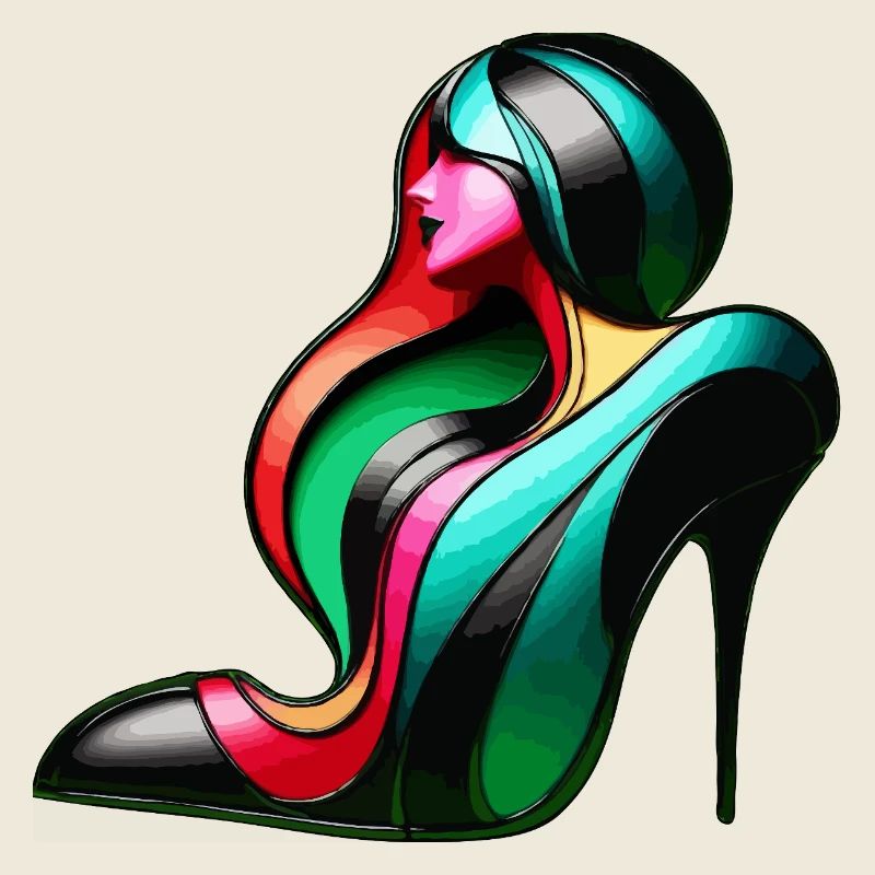 Optical Illusion High Heel Woman Art