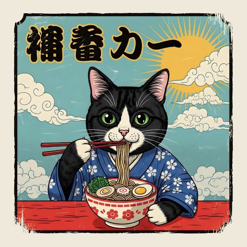 Katzenramen in Yukata