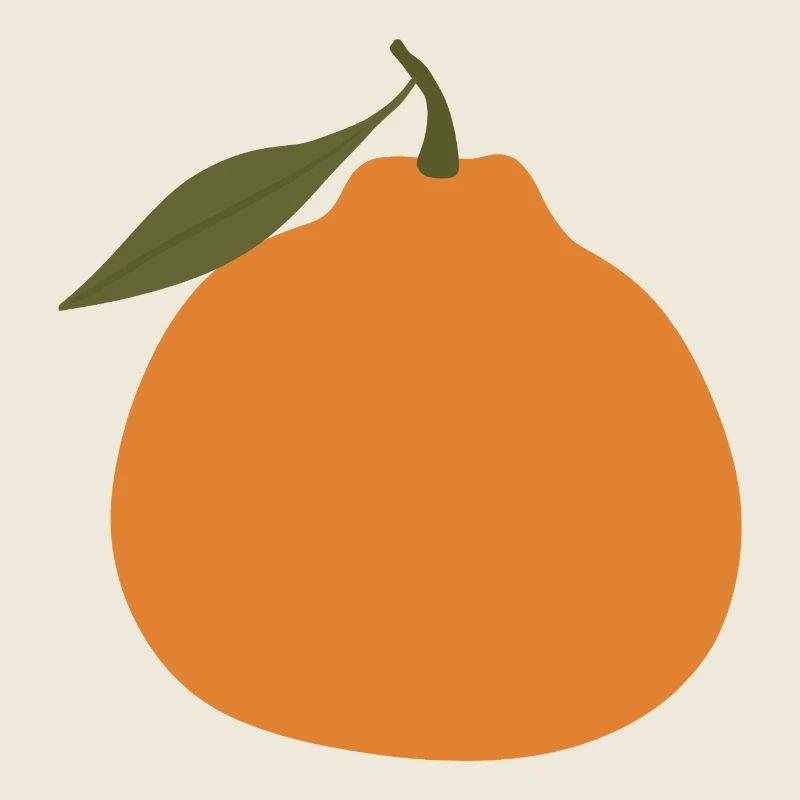 Minimalist Orange with Leaf