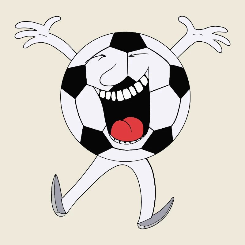 Lachendes Fußball-Maskottchen