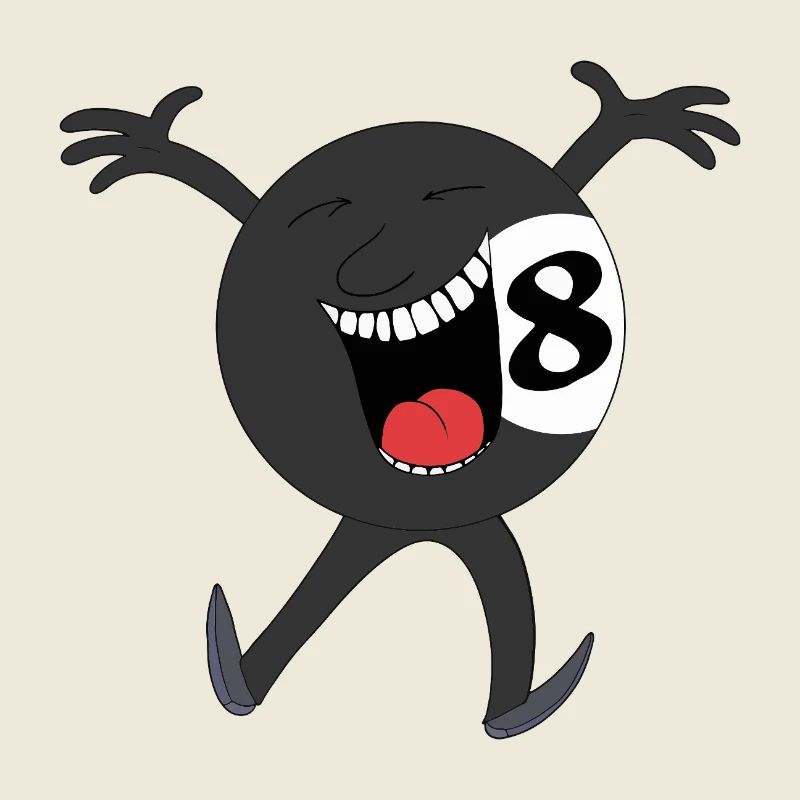 Laughing Eightball Mascot