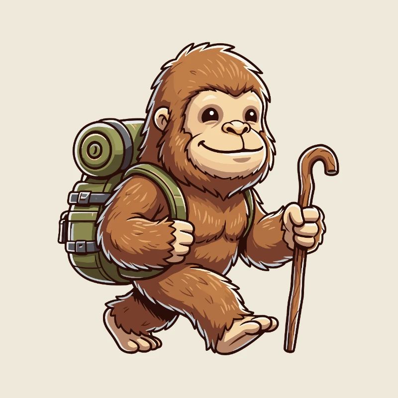 Art de randonnée mignon Bigfoot Sasquatch
