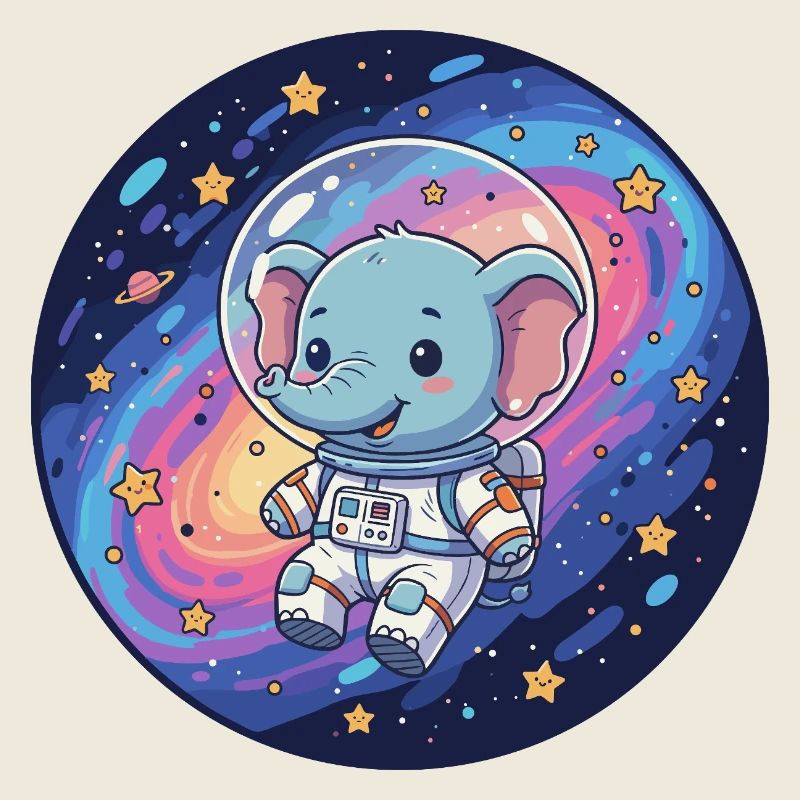 Éléphant spatial dans le casque d’astronaute