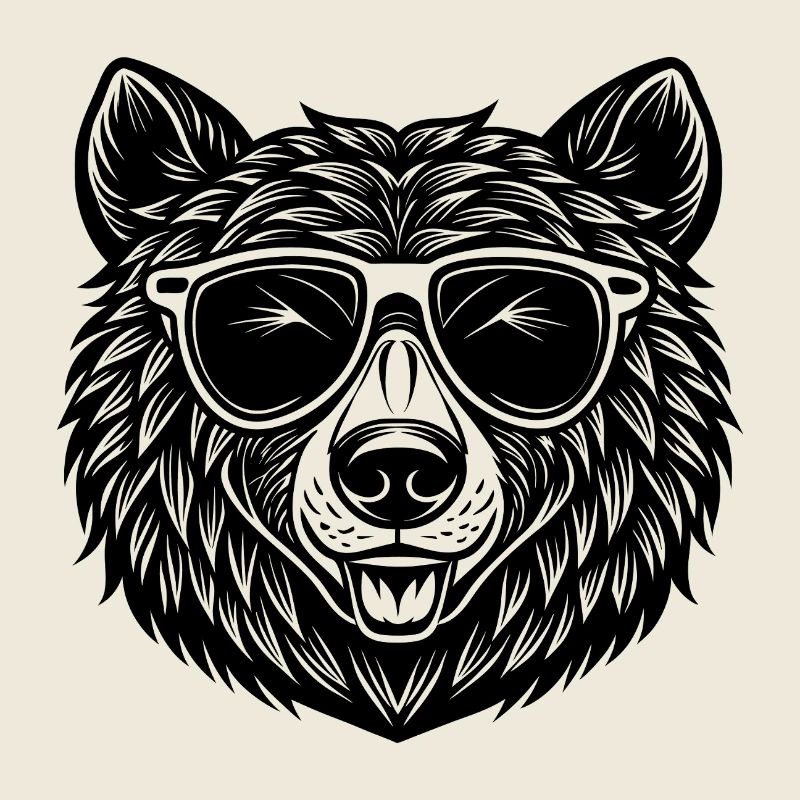 Ours avec des lunettes de soleil