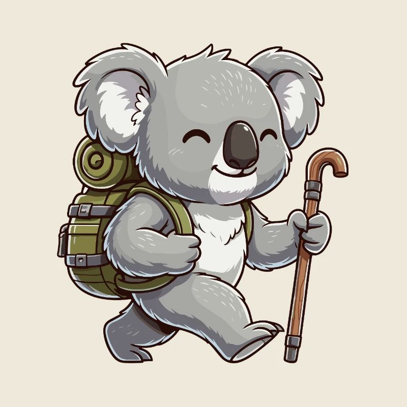 Art de randonnée mignon avec l’ours koala