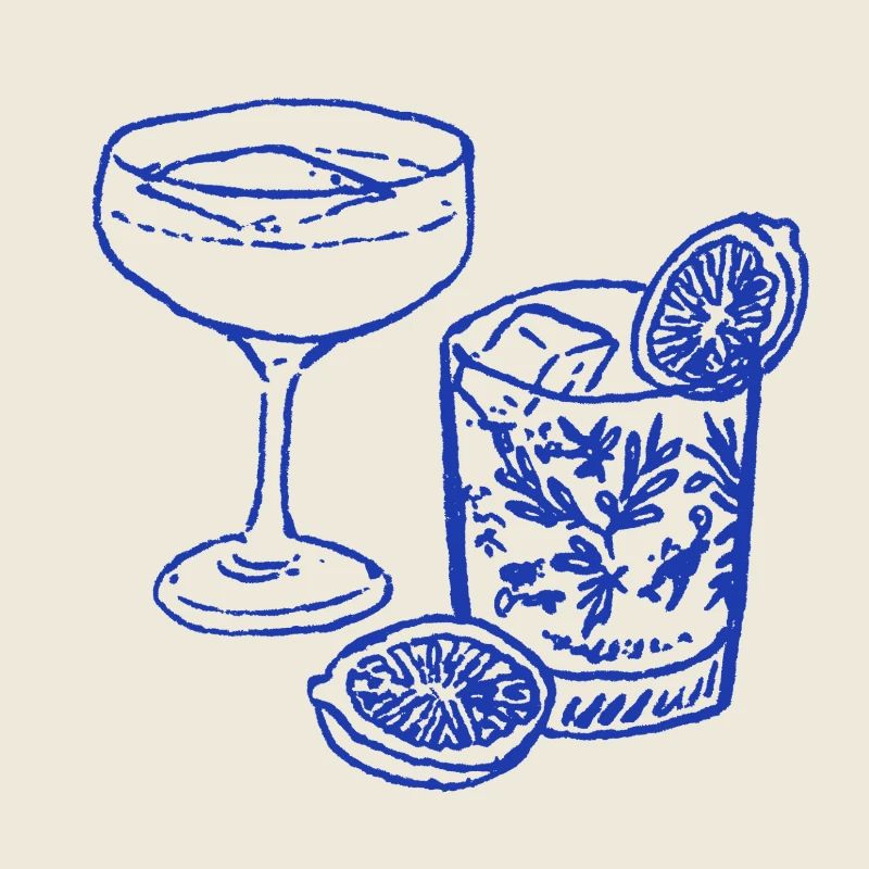 Blue Cocktail Sketch