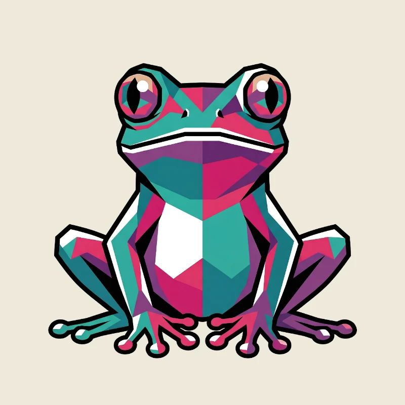 Grenouille géométrique colorée