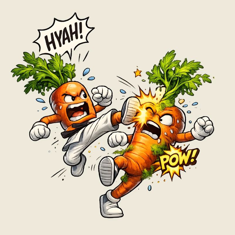 Carottes de karaté en duel