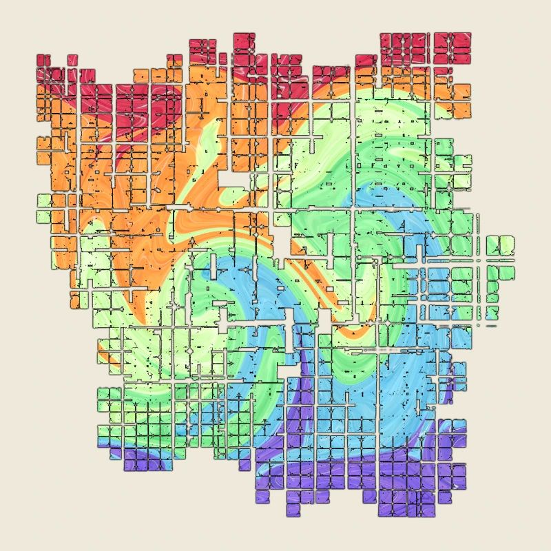 Color Swirl Grid Art