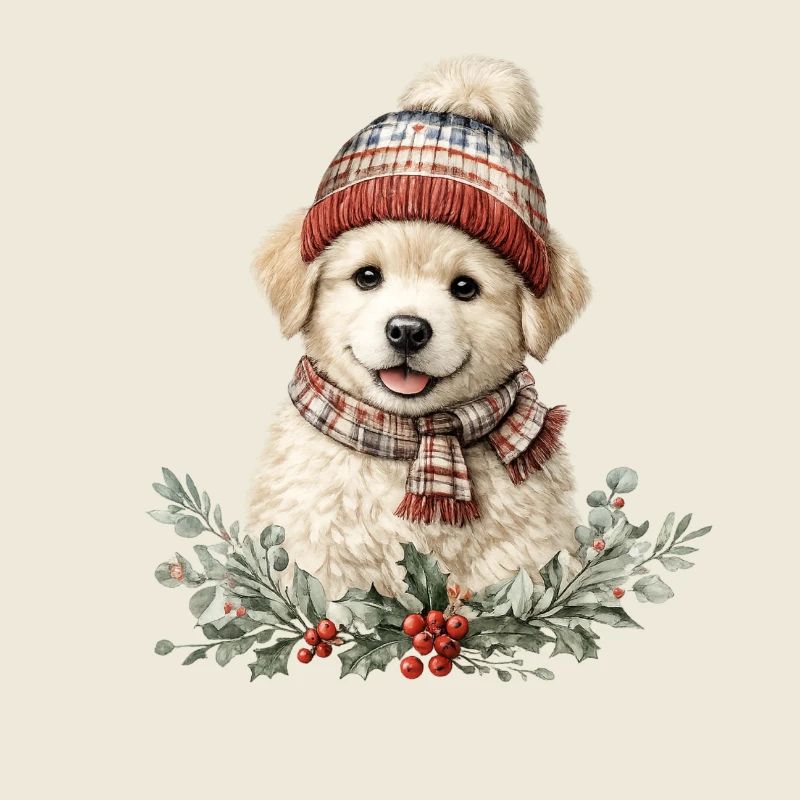 Winterpfote Hund mit Mütze