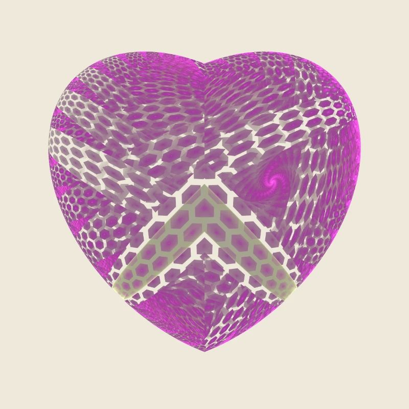 Lila Herz mit Hexagon-Pfeil
