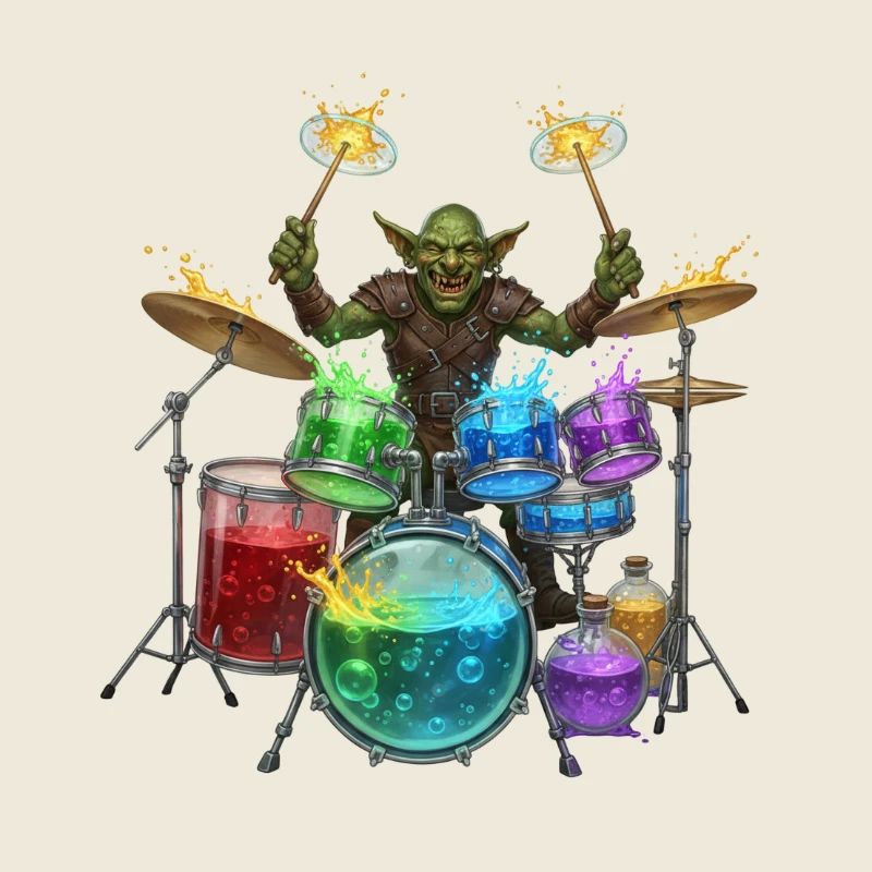 Kobold mit Trommeln