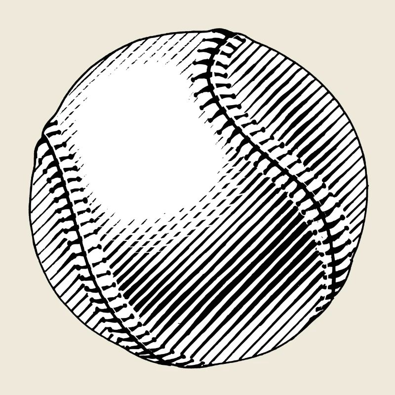 Balle Baseball Gravée Linéaire