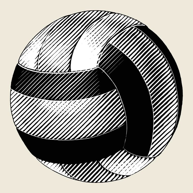 Volleyball Noir et Blanc Dessin