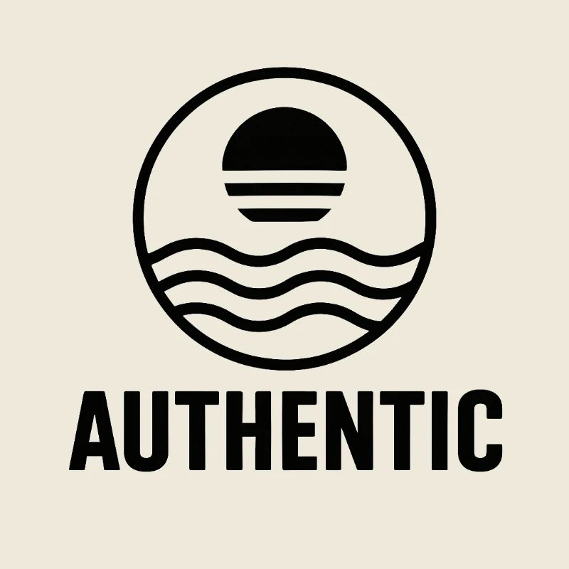 Authentic Sun Circle Wave Logo