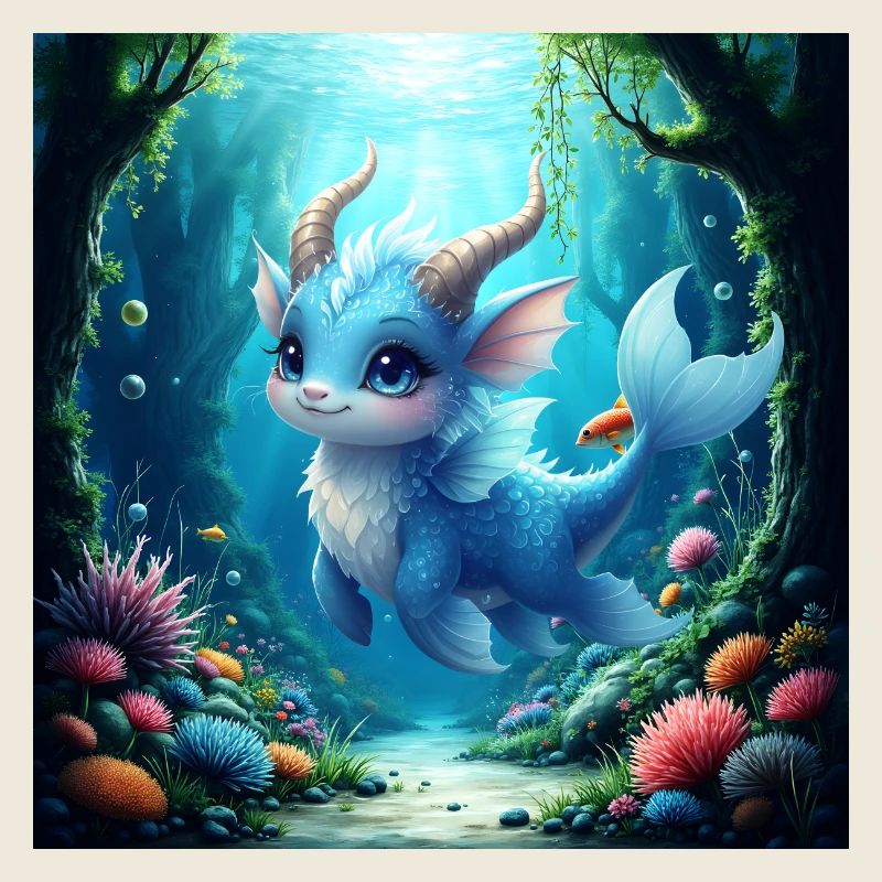 Wasserblauer Drache
