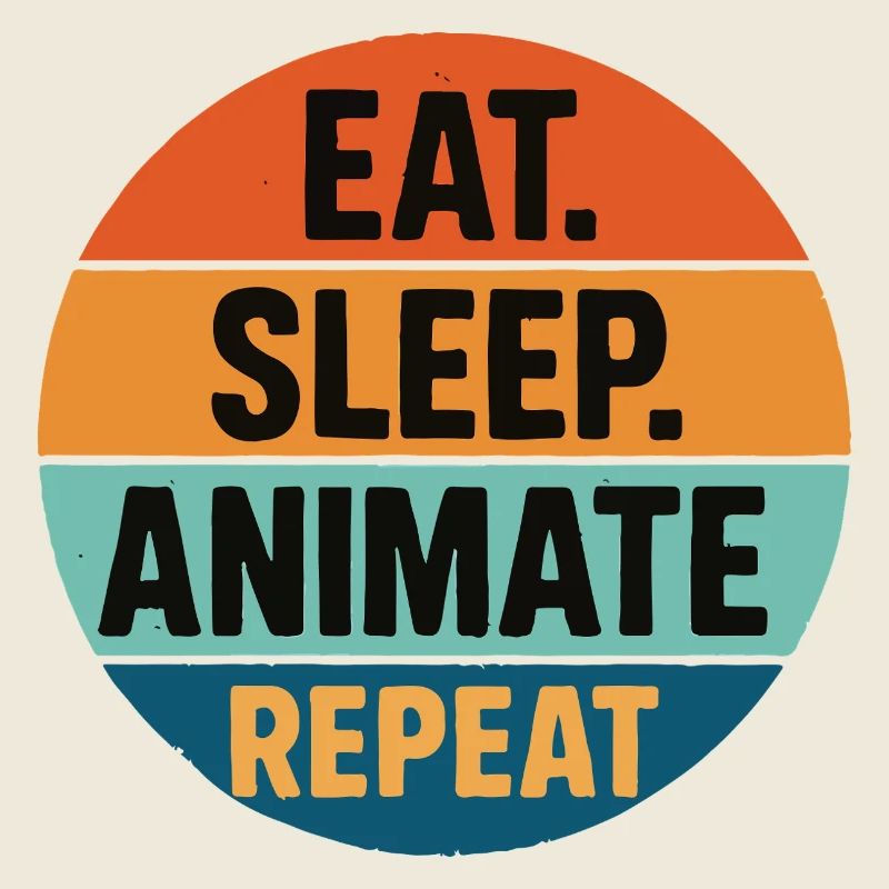 eat sleep animate repeat retro vintage