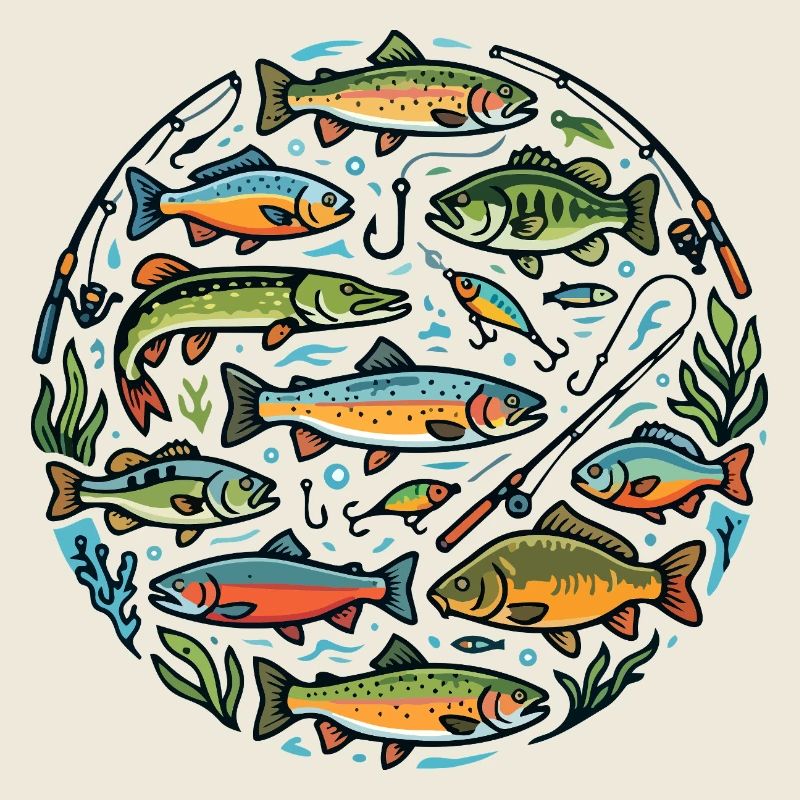 Espèce de poisson Motif de pêche à l’hameçon et pêche