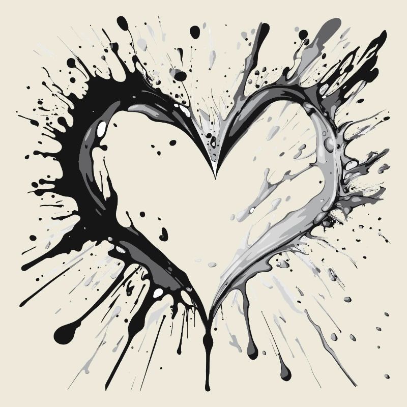 Éclaboussures de cœur d’encre