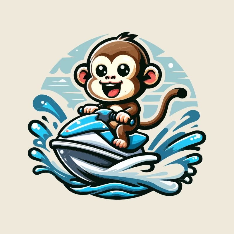 Affe auf Jetski Abenteuer