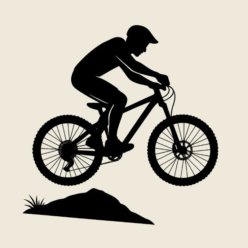 Bergabenteuer Mountainbike-Silhouette