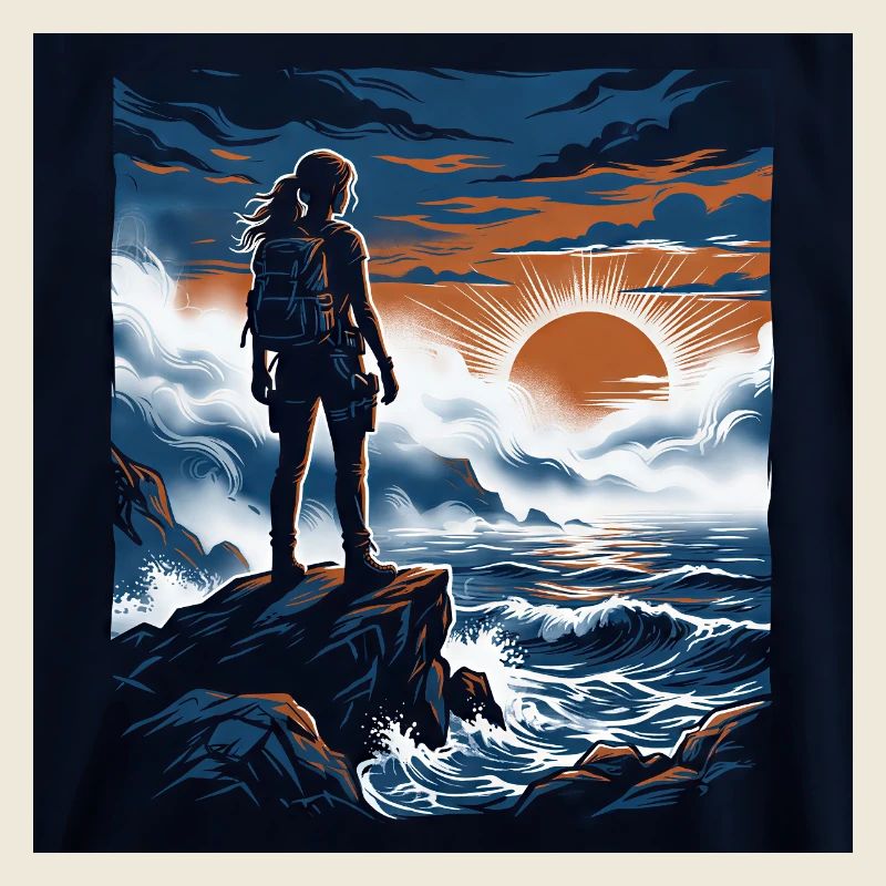 Coucher de soleil au bord de la falaise