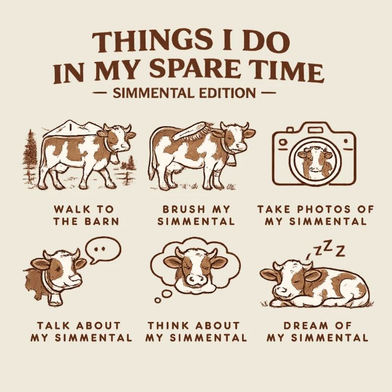 Simmental Cow Design Cadeau Style Fermier Fermier