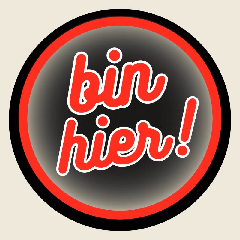 Bin Hier! Retro Badge Design