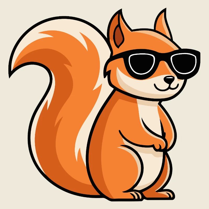Écureuil lunettes noires cartoon