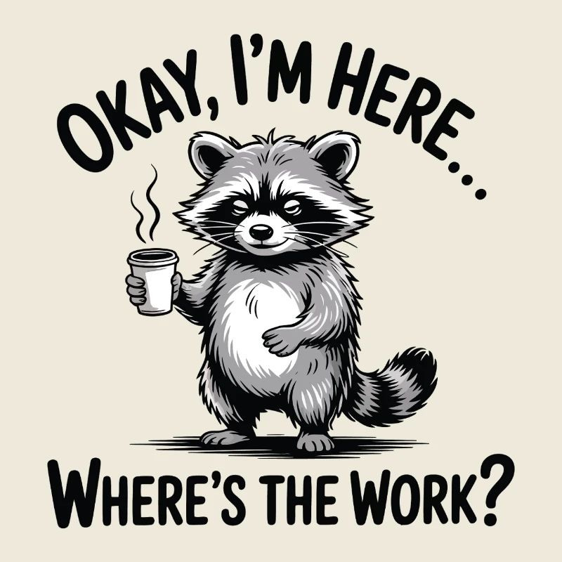 Funny Raccoon Coffee Office Humor