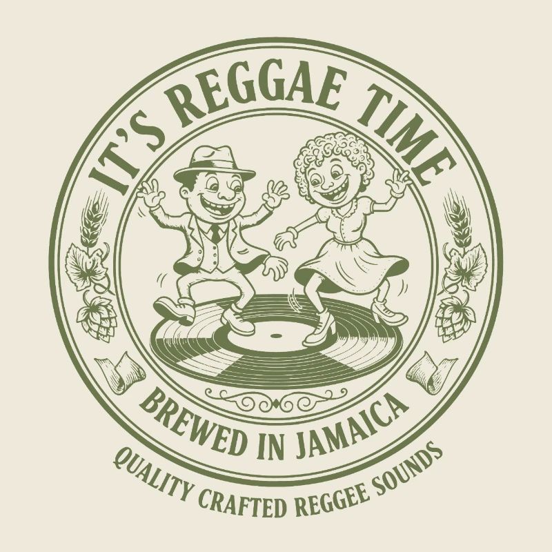 Its Reggae Time Jamaica Beer Label Design
