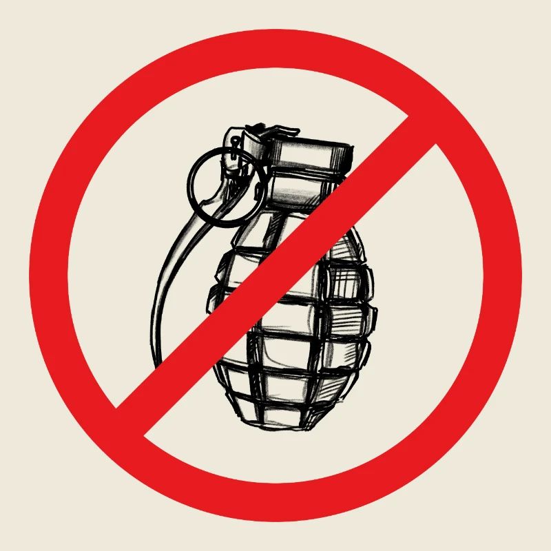 Grenade prohibited! Peace! - Illustration