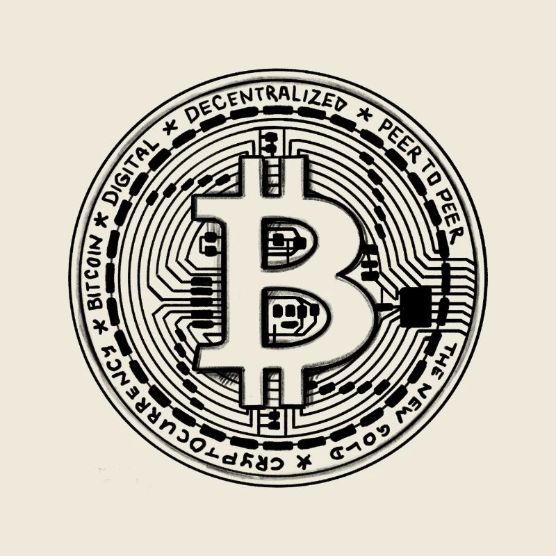 Pièce Bitcoin – Symbole crypto – Illustration