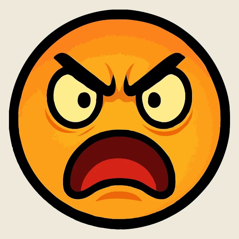 Angry emoticon on Flames Orange