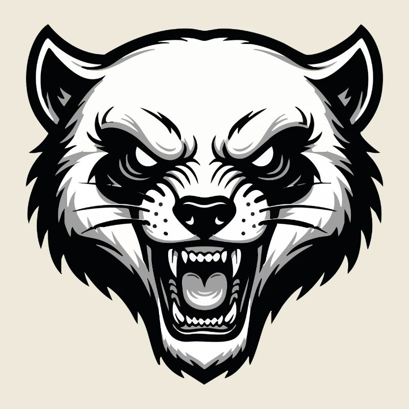 Glouton Sauvage Féroce Logo Mascotte Wolverine