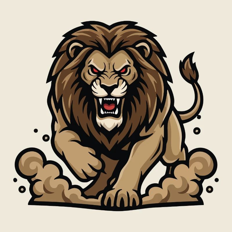 Lion Alpha Charge Mascotte Lion Power
